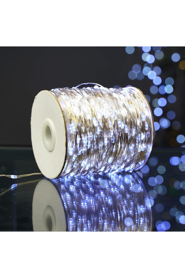 Светодиодные лед гирлянды для елки 200 м серебряный 2000 Led роса